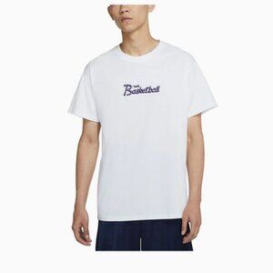 Nike Basketball Alphabet Embroidered Round Neck Short Sleeve White Shirt SizeXXL